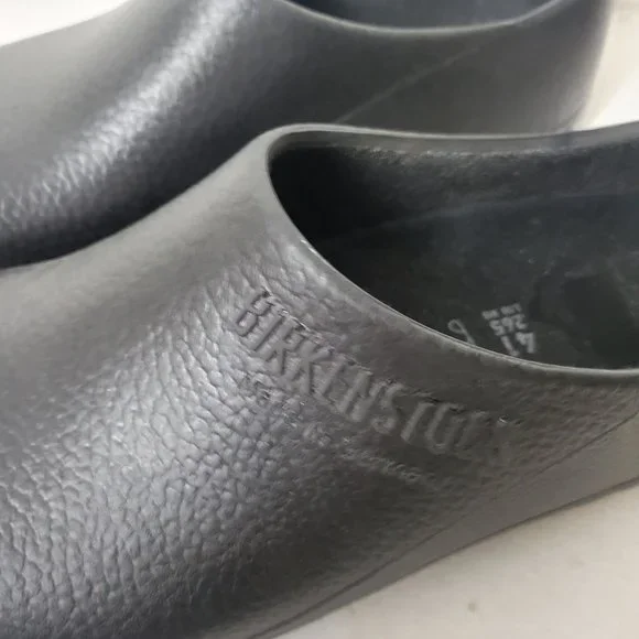 Birkenstock Size 41 Profi-Birki Polyurethane Black Vegan Clogs Black Unisex - Picture 10 of 12